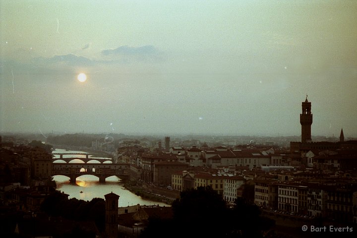 Scan10036.jpg - View on the river Arno and Ponte Vecchio during sunset