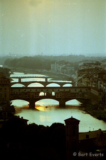 Scan10037.jpg - View on the river Arno and Ponte Vecchio during sunset