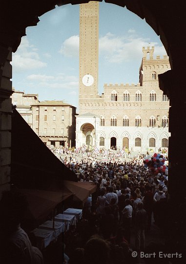 Scan10046.JPG - The Palio: a festival where different families, recognized by their family weapons, compete in a horse race